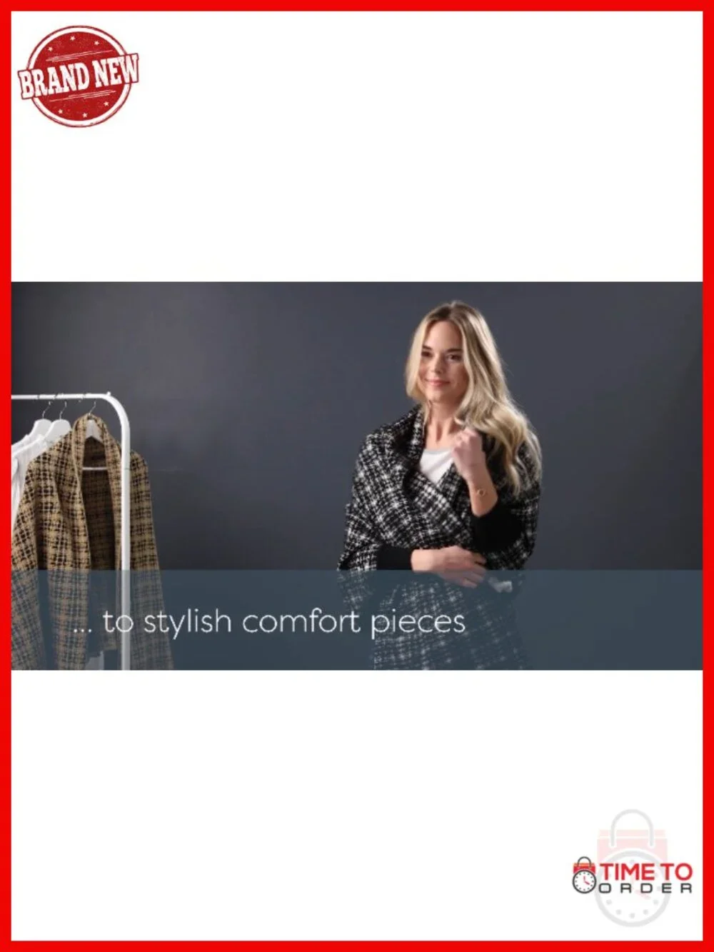 Soft Knit Blanket-Style Shawl with Pockets - Cozy Wrap for Women - Machine
